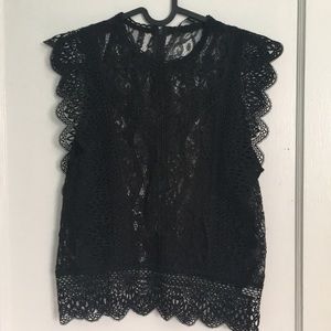 NWOT Black lace Sleeveless top by Zara
